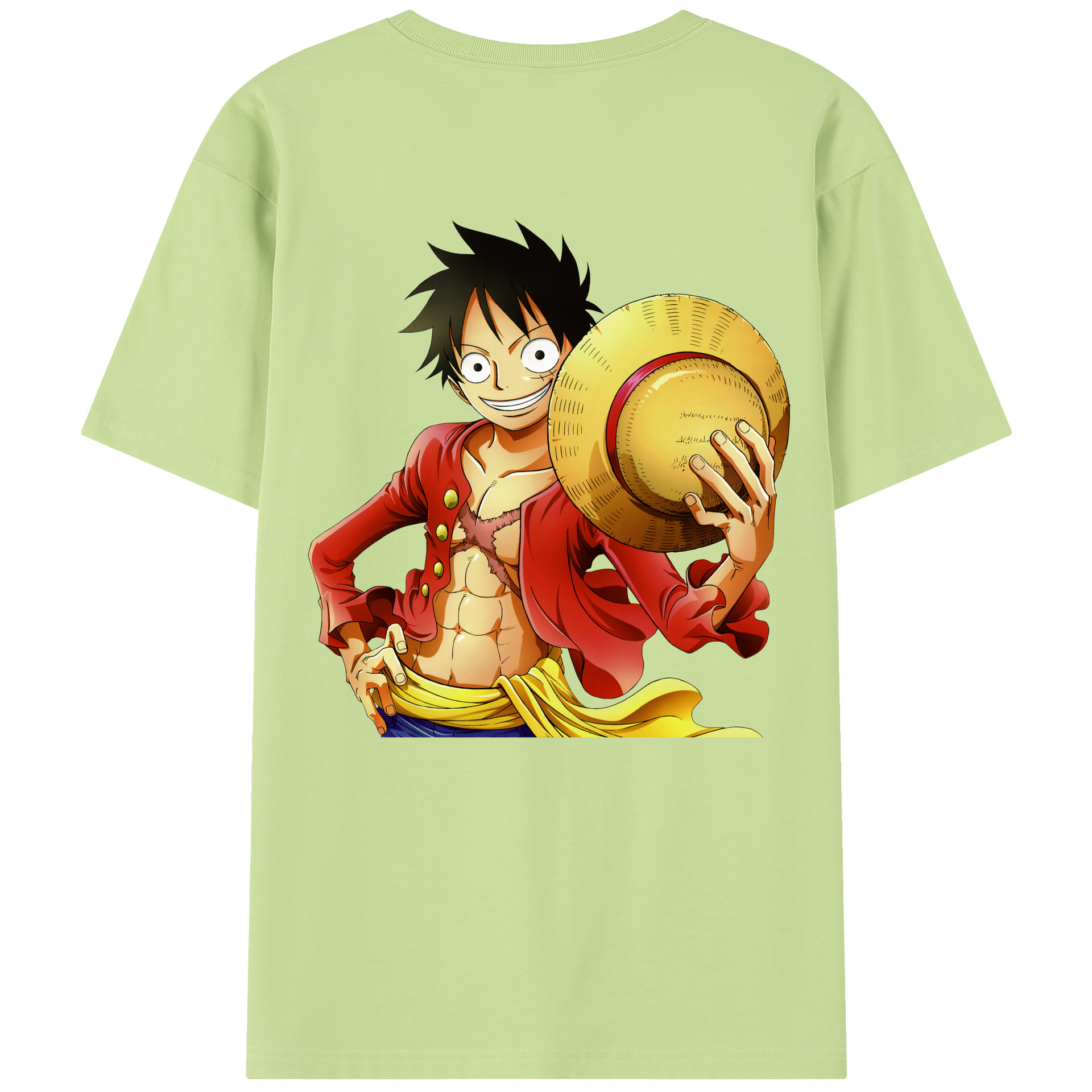 ワンピース モンキー・D・ルフィ ONE PIECE Monkey D. Luffy 綿100％半袖Tシャツ（背面プリント）